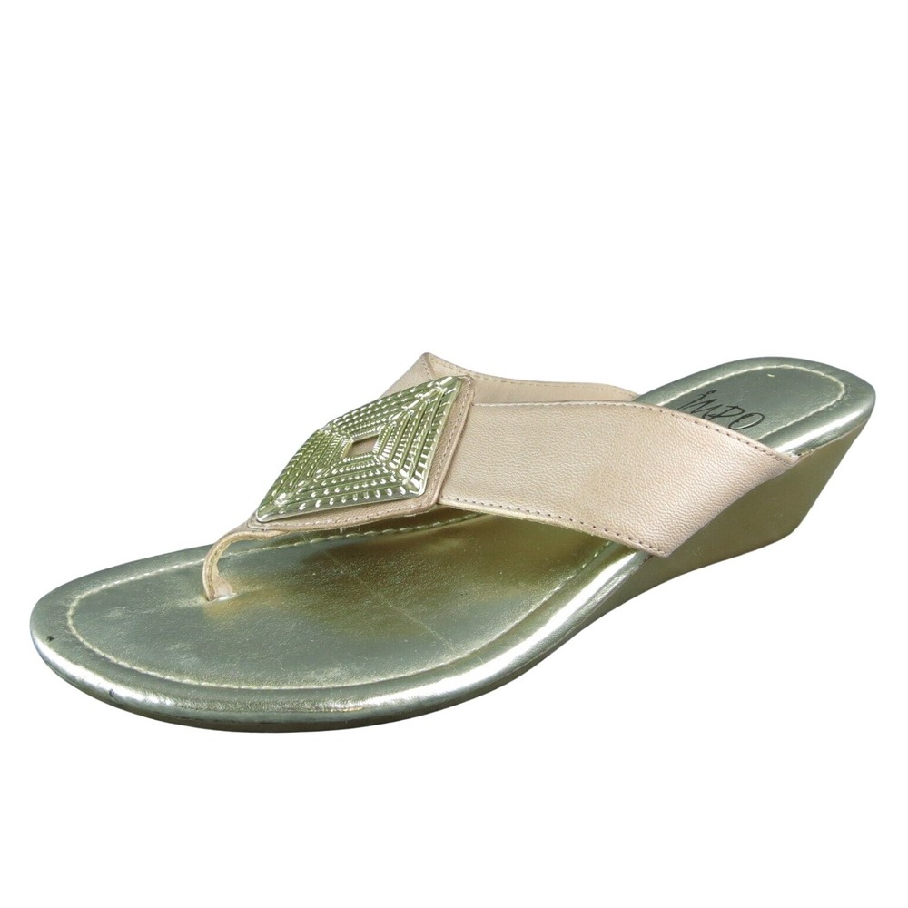 Impo Genna Women Flip Flop Sandal Shoes Size 5.5 Medium Beige Synthetic